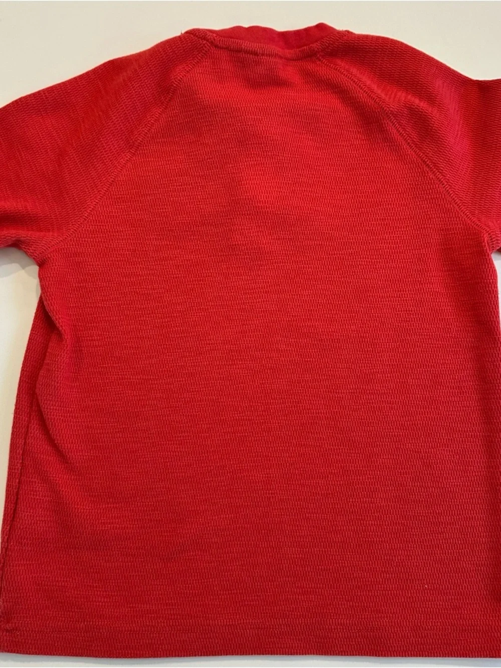Janie and Jack Boys Red Waffle Knit Henley Long Sleeve Thermal‎ Shirt Size 6